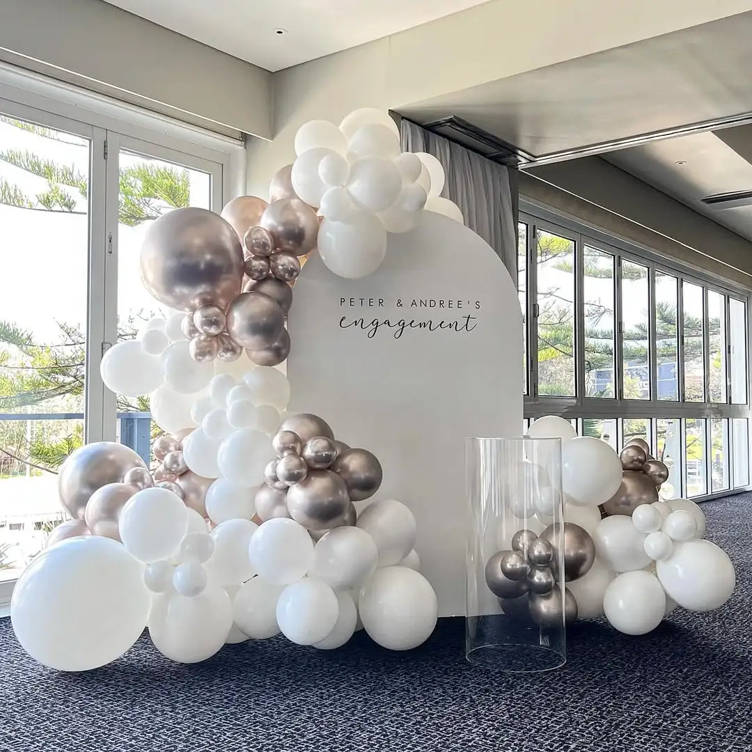 Dreamy 🤍💍 engagement balloondecor backdrophire engagementparty melbourneballoons eventhi